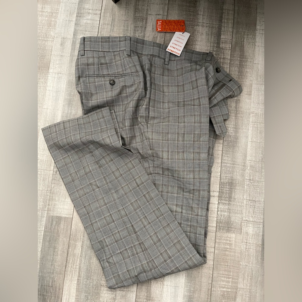 TALLIA Black and White Plaid Pants - Picture 6 of 7